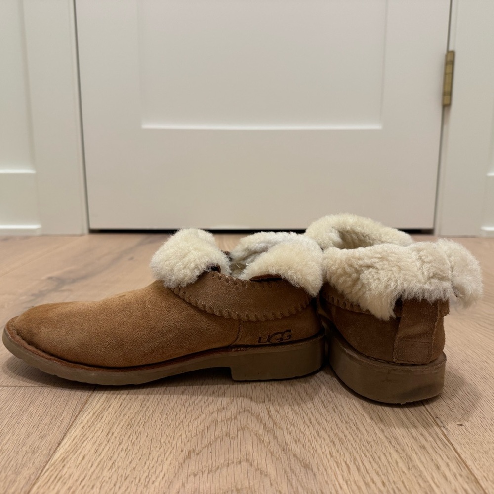 UGG Tan Shearling Lined Slip-Ons